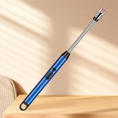Type-C Rechargeable 360° Curved Windproof Plasma Lighter – Flameless USB BBQ & Kitchen Candle Ignition Electric Arc Lighter