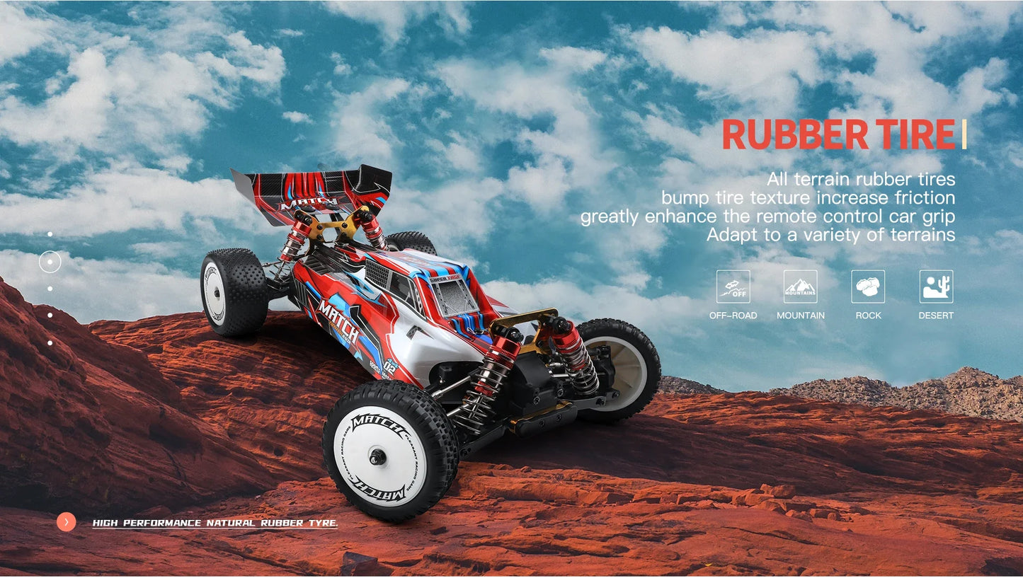Wltoys 104001 RTR 1/10 4WD RC Car – 2.4G High-Speed Remote Control Drift & Off-Road Climbing Metal Vehicle, 45km/h