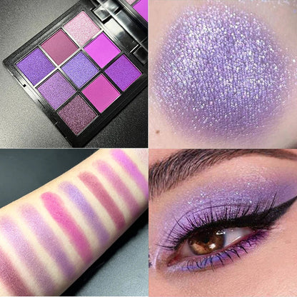 9-Grid Eyeshadow Palette – Glitter, Pearlescent, Matte, Shimmer Long-Lasting Eye Makeup for Women