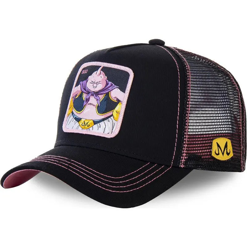 Dragon Ball Son Goku Embroidered Cap - Adjustable Hip Hop Trucker Mesh Sun Visor Hat for Men & Travel