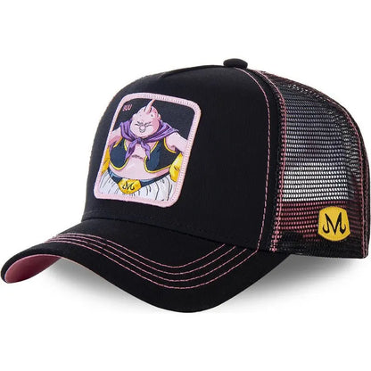 Dragon Ball Son Goku Embroidered Cap - Adjustable Hip Hop Trucker Mesh Sun Visor Hat for Men & Travel