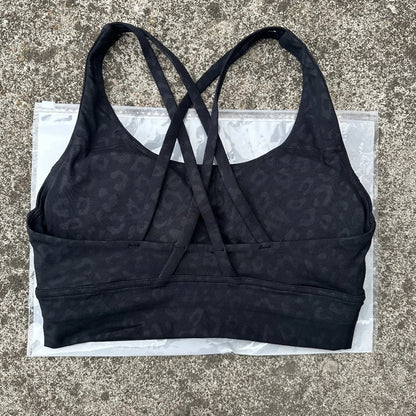 Women’s Cross Back Sports Bra - High Support Fitness Yoga Training Top with Removable Chest Pads
