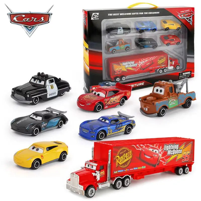 Pixar Lightning McQueen & Jackson Storm 1:55 Diecast Car Model — Collectible PVC Toy Truck Gift for Kids
