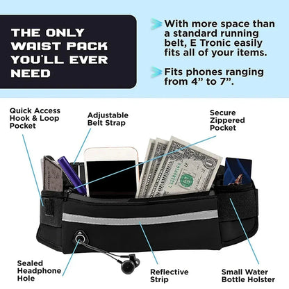 Reflective Hands-Free Dog Running Waist Leash Nylon Elastic Adjustable Pet Traction Belt with Waist Bag Retractable Control for Running & Walking