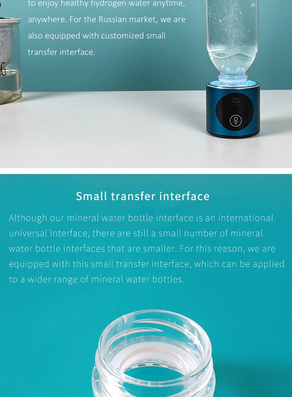 BlueVida 8th Gen Nano Hydrogen Water Generator Bottle - DuPont SPE/PEM Hydrogenator with H2 Inhaler & Touch Button