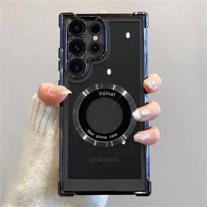 MagSafe Plating Phone Case – Shockproof Clear Magnetic Cover for Samsung Galaxy S25/S24/S23/S22 Ultra, S21 Plus, FE 5G, Note 20