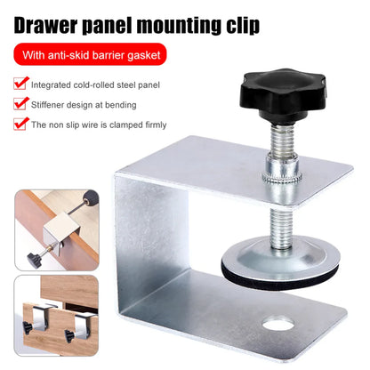 Woodworking Jig Cabinet Tool: 2Pcs Steel Drawer Front Installation Clamps - Home Furniture Accessories for Drawer Panel - Hand Tool