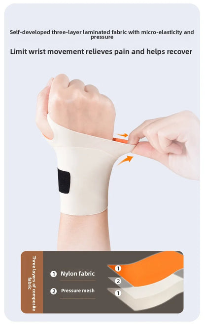 Ultra-Thin Elastic Wristband — Adjustable Breathable Compression Wrist Guard for Tendon Support & Pain Relief