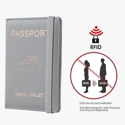 RFID Leather Passport Wallet - Vintage Multi-Function Travel Holder for Men & Women ID Bank Cards Business Accessories