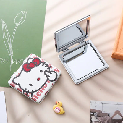 Hello Kitty Portable Small Mirror – Sanrio Folding Double-Sided Makeup Mirror, Cute Gift for Girls