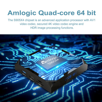 X96 Max Plus Ultra TV Box — Android 11 Amlogic S905X4 4GB RAM 32GB Storage, 8K AV1 WiFi Bluetooth Media Player