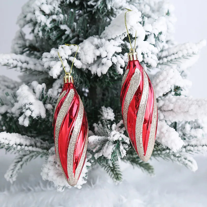 Christmas Tree Hanging Ornament – Red & White Candy Cane Pendant for Xmas, Home Decor & New Year 2024
