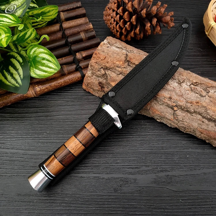 Stainless Steel Bone Meat Cleaver - Hand Forged Chef Butcher Boning Knife | Kitchen Fillet Knife with Rounded Handle for Cooking and Fruit