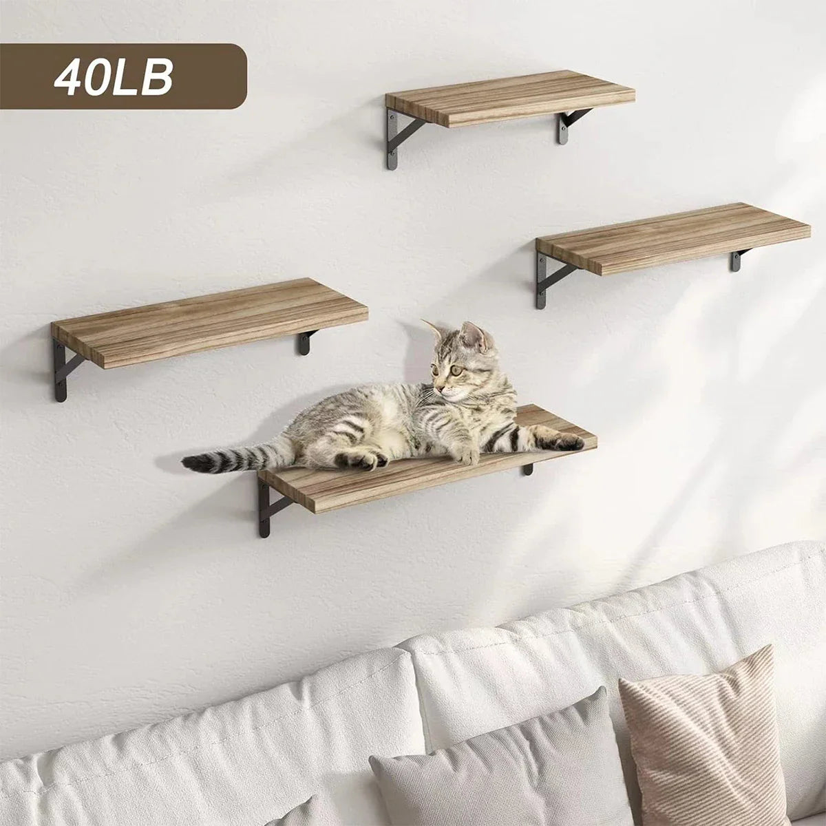 Floating Wall Shelves – Wooden Wall Mounted Bookshelf Storage Rack for Living Room, Bedroom, Bathroom & Kitchen Home Decor Organizer
