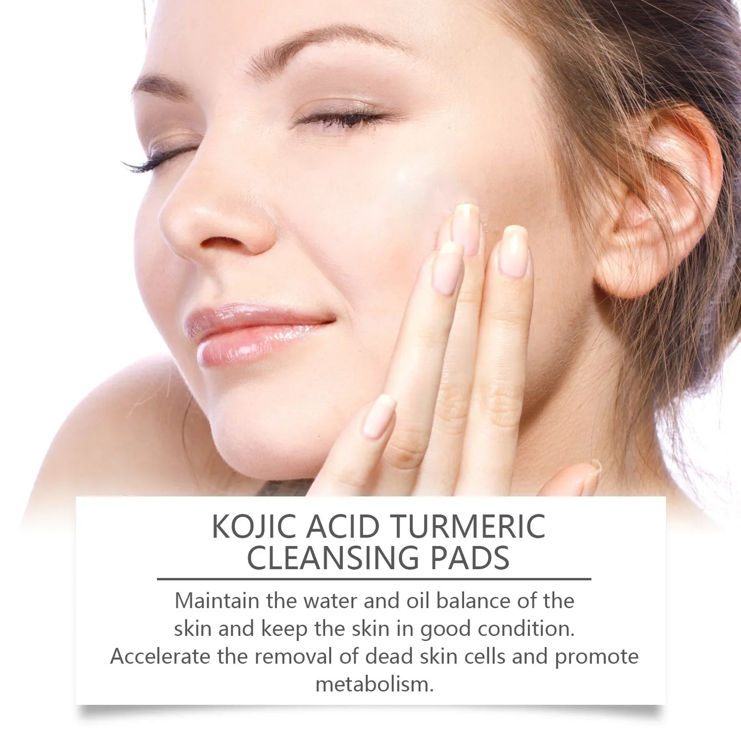 EELHOE Turmeric and Kojic Acid Facial Cleansing Pads - Exfoliating Daily Skin Care for Pores, Dirt Removal, and Moisturizing