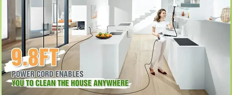 Pressurized Handheld Multi-Surface Steam Cleaner – 12-Piece Accessory Kit, Multi-Purpose Natural Steamer