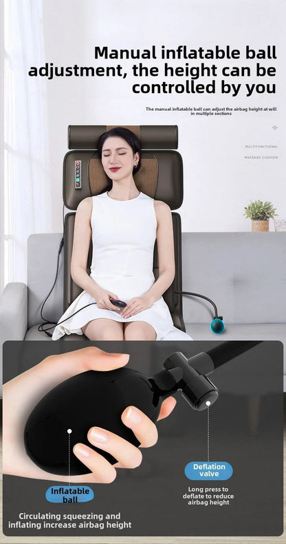 Multifunctional Electric Lumbar Traction Massage Mattress Cushion – Full Body Vibrations for Shoulder, Neck, Waist, and Back with Removable Cover
