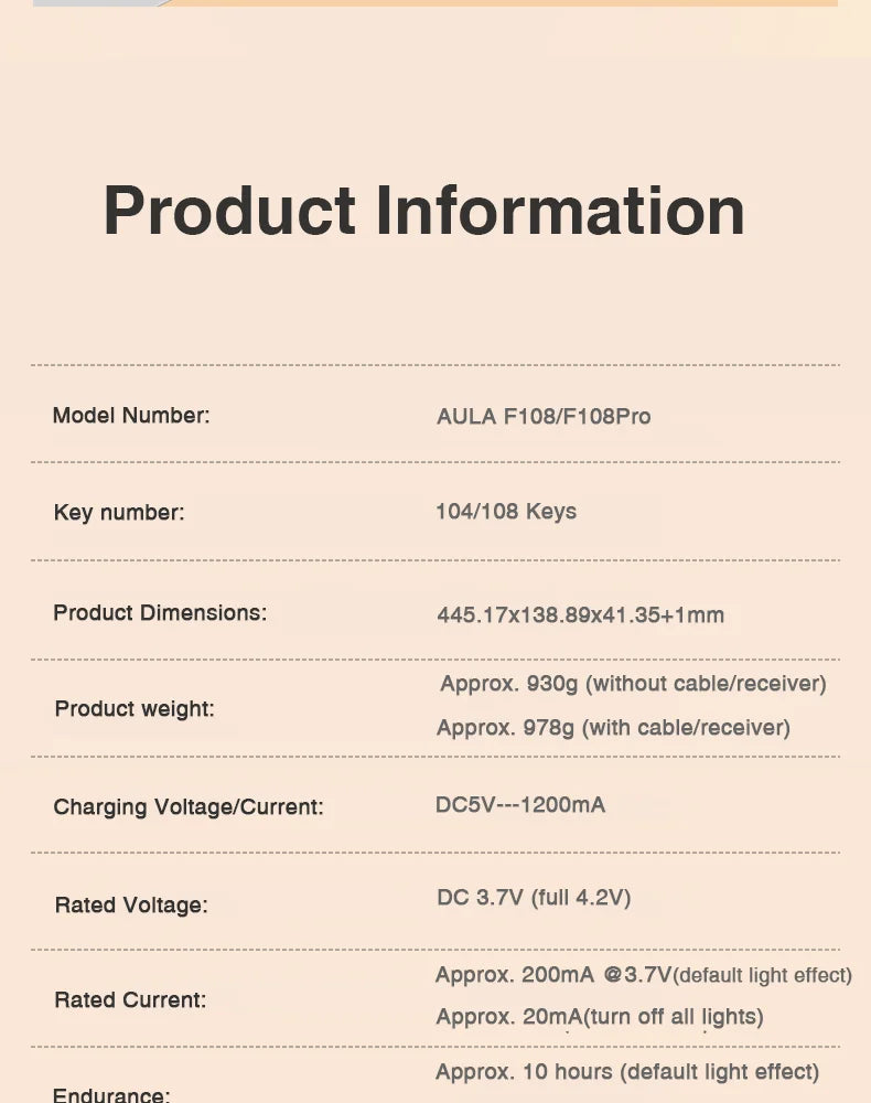 AULA F108 Pro Full-Size Gaming Keyboard – Wireless Bluetooth, Hot-Swappable Gasket Mount, Macro Keys, TFT Smart Display
