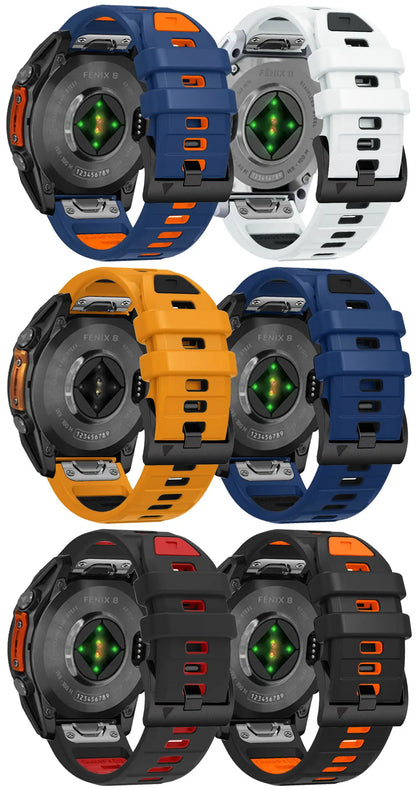 QuickFit Silicone Watch Strap – 22/26mm Band for Garmin Fenix 8/7/6/5, Epix Pro, Instinct 2, Enduro 3