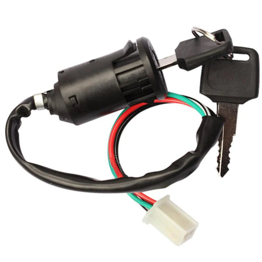 ATV Ignition Switch Key with Wire & Lock — Compatible with 50cc-250cc Quad & Dirt Bikes