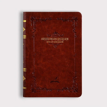 A6/A7 Vintage Hot Gold Printed Notebook – Cute Compact PU Leather Pocket Diary, Hard Shell School & Office Supplies