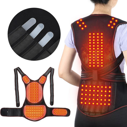 Tourmaline Magnetic Heated Vest — Self-Heating Thermal Waist Brace & Lumbar Support Corset for Posture Correction and Pain Relief