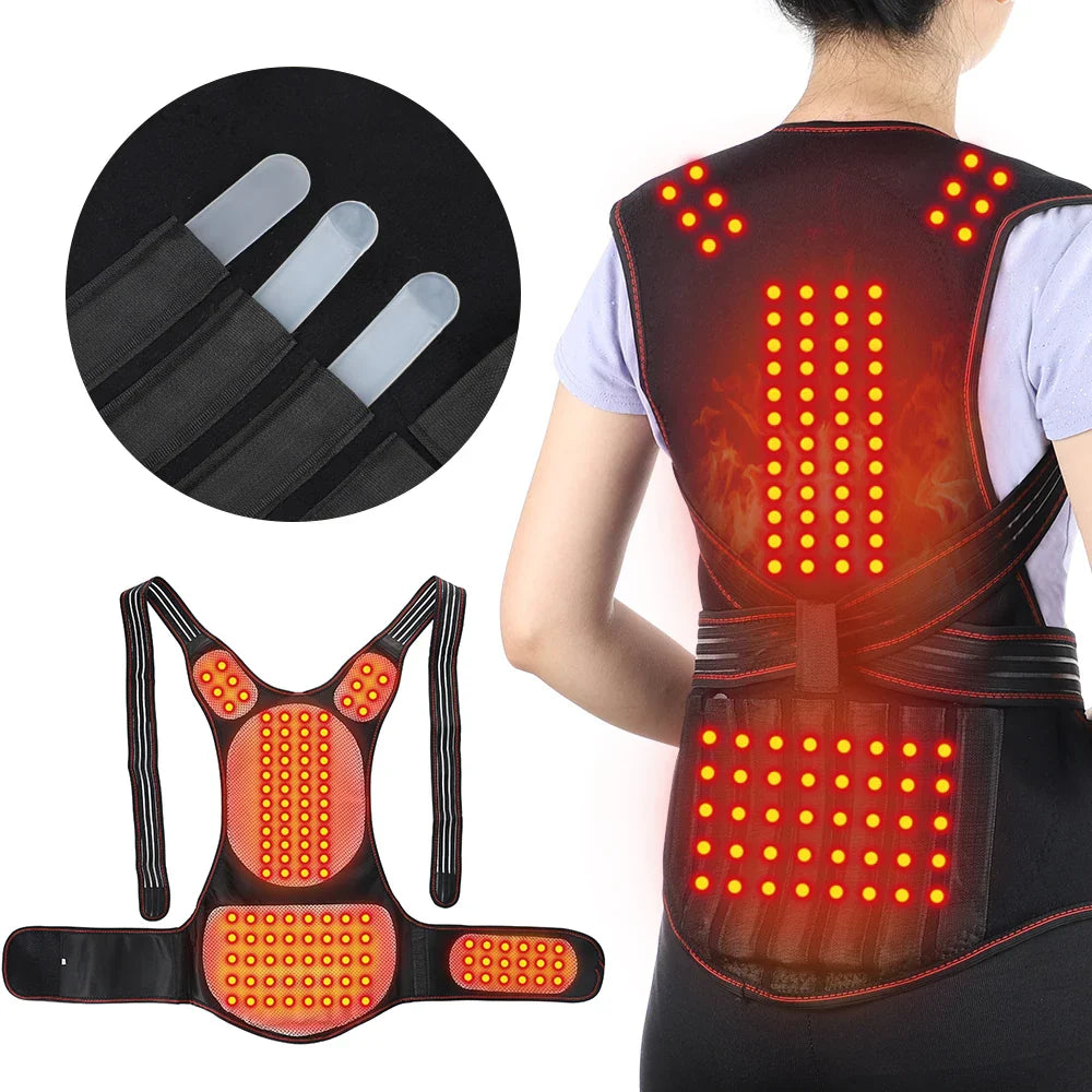 Tourmaline Magnetic Heated Vest — Self-Heating Thermal Clothing, Lumbar Waist Brace, Posture Corrector & Pain Relief Corset