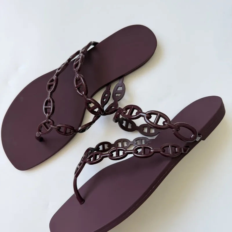 Women’s Summer Round-Toe Flip Flops - Comfortable Casual Vacation Sandals