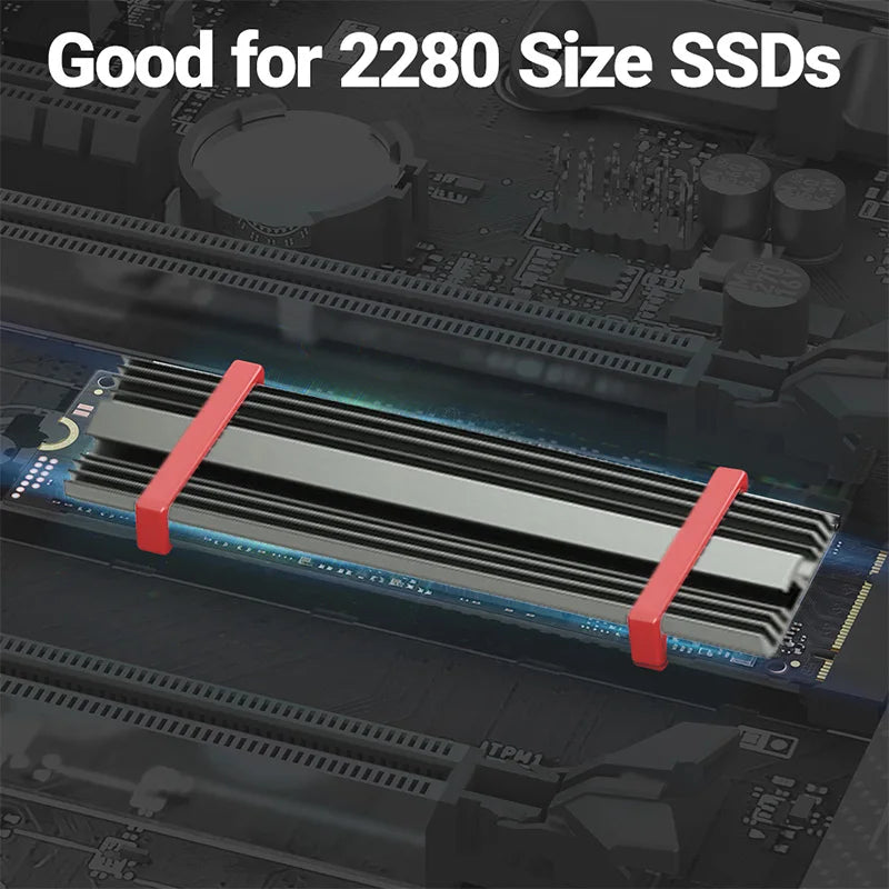 TEUCER M.2 SSD Heatsink – Aluminum Gasket with Thermal Silicone Pad for PS5 & Desktop PC