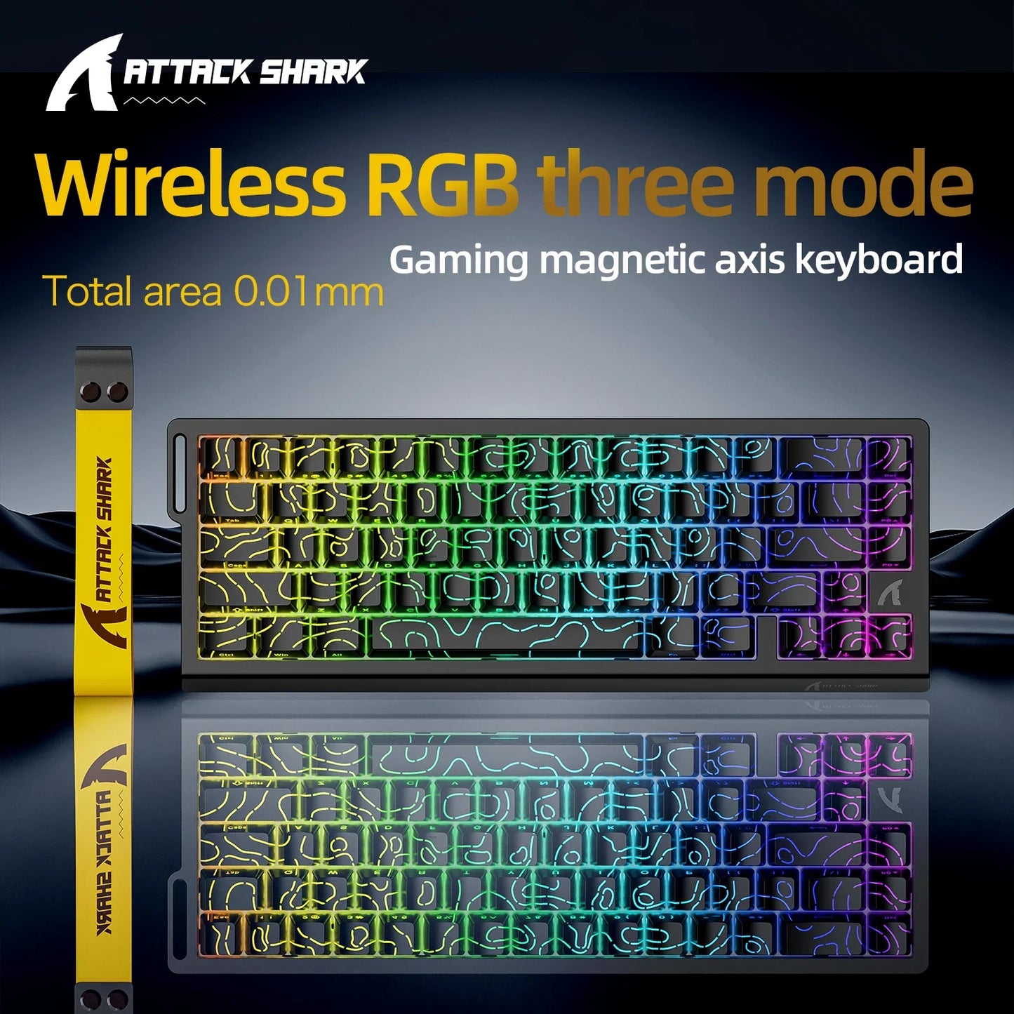 X68HE Attack Shark Magnetic Mechanical Gaming Keyboard – Wired Pro Gaming with 0.01mm Rapid Trigger, 8000Hz, SOCD/Rs 0.125ms
