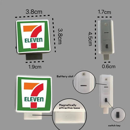 Coffee Shop Magnetic Fridge Stickers – Creative Convenience Store Light Signs, Luminous 711 Light Box Home Decor