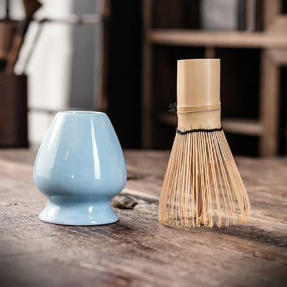 4/6Pcs Bamboo Matcha Tea Whisk Set – Scoop, Brush, Strainer & Bowl for Japanese Tea Ceremony