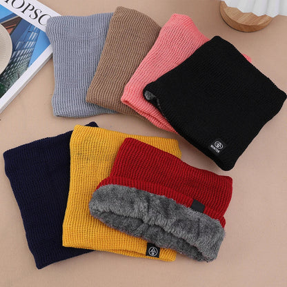 Women’s Winter Plush Woolen Scarf – Thick Fleece Neck Warmer, Knitted Muffler & Ski Mask