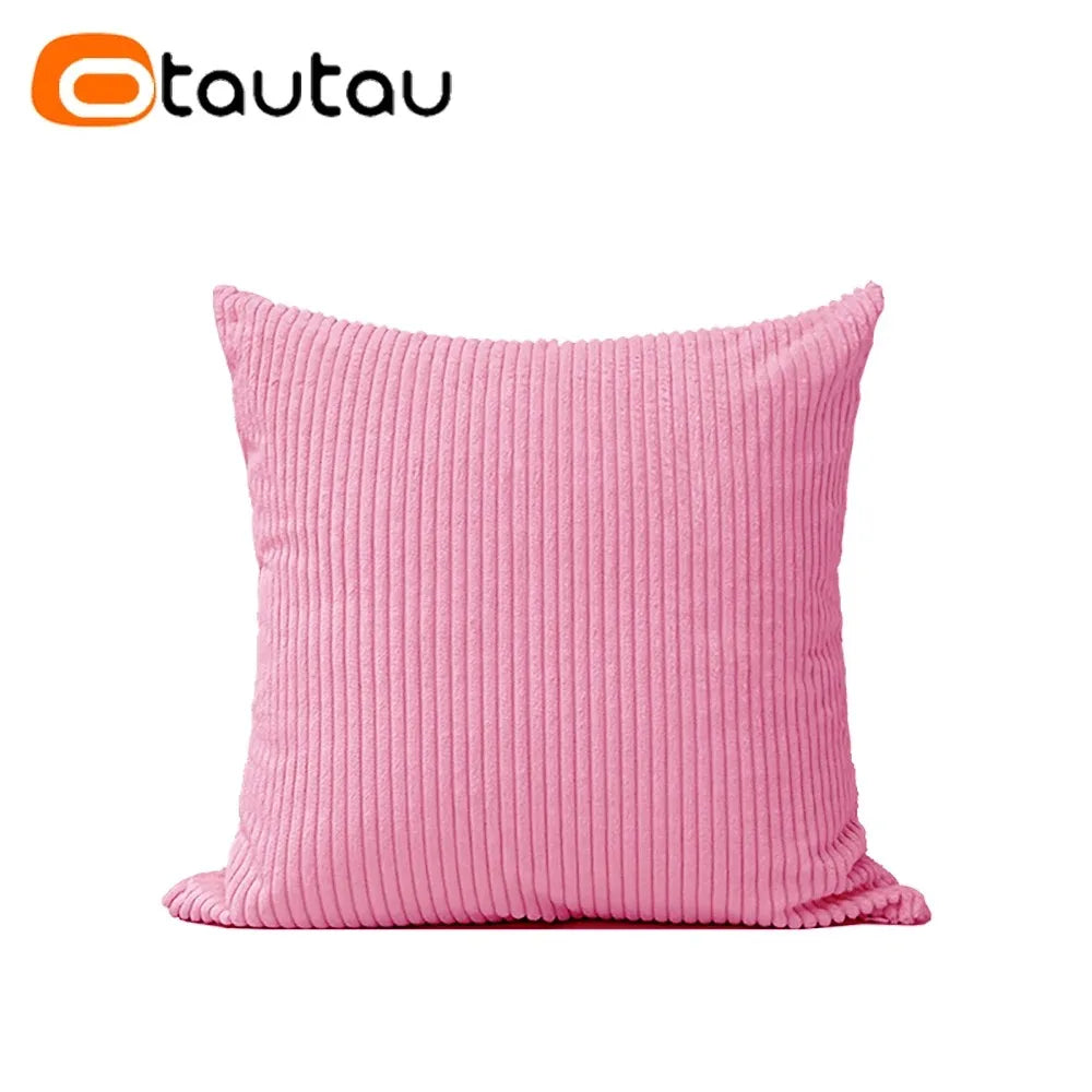 OTAUTAU Cotton Corduroy Cushion Cover – Throw Pillowcase Without Insert, Multiple Sizes 30x50–60x60 cm, KD024