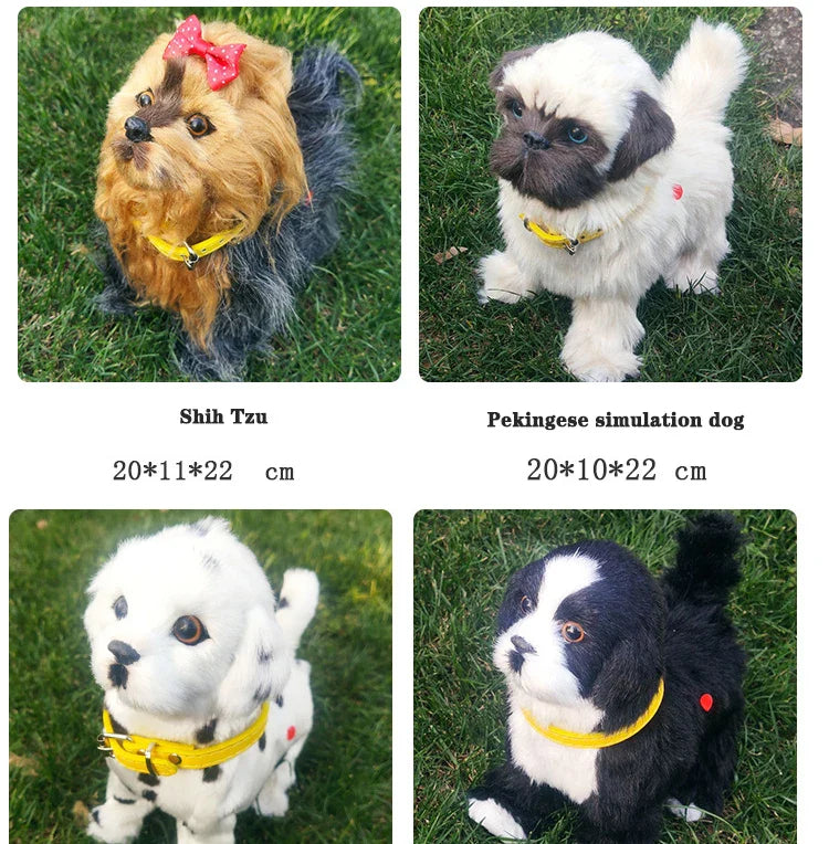 Simulation Electric Pet Dog Toy - Voice Control, Walking & Nodding Plush Robot with Music for Kids