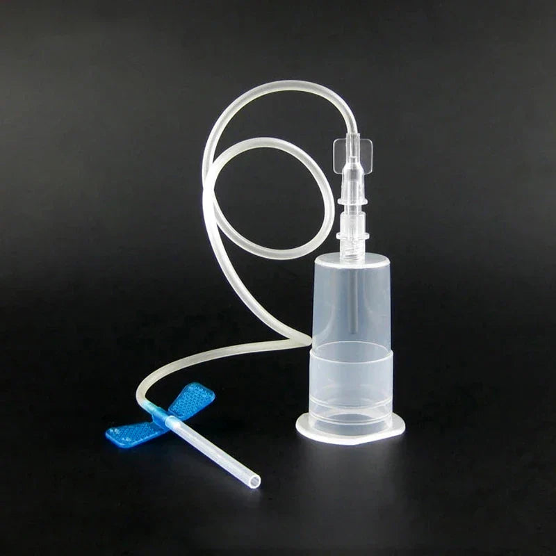 50pcs Disposable Scalp Blood Collection Needles + 50pcs Plastic Needle Holders — Pet Medical Supplies Set