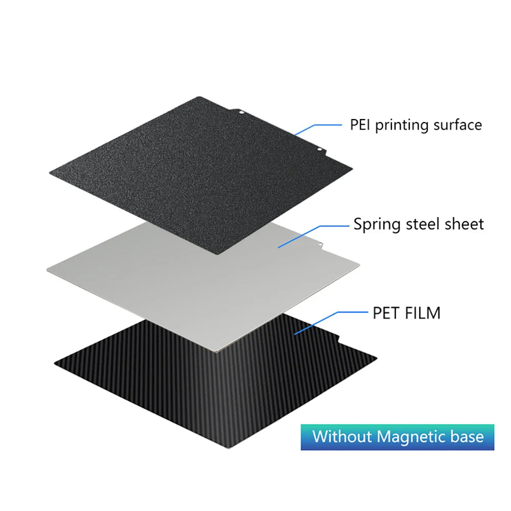 PEI Magnetic Build Plate 235x235mm Spring Steel 3D Printer Bed Sheet for Ender 3 V2, Ender 3, Ender 5, Neptune 4 Pro Heated Bed Upgrade