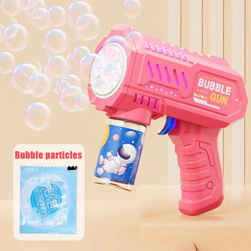 Automatic Bubble Gun Rocket - Electric Bubble Blower Toy with Bubble Liquid for Kids’ Beach & Outdoor Fun