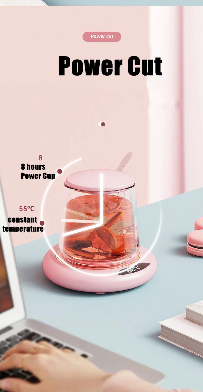 Thermostatic USB Heating Coaster with 3-Speed Adjustment – 55°C Constant Temperature for Home Use