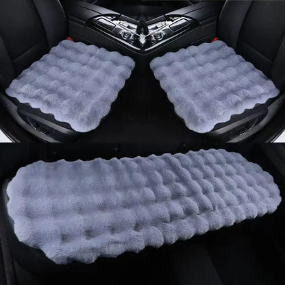 Winter Plush Car Seat Covers – Ultra-Soft Rabbit Fur Cushion Pads for Warmth, Universal Fit Auto Chair Protectors