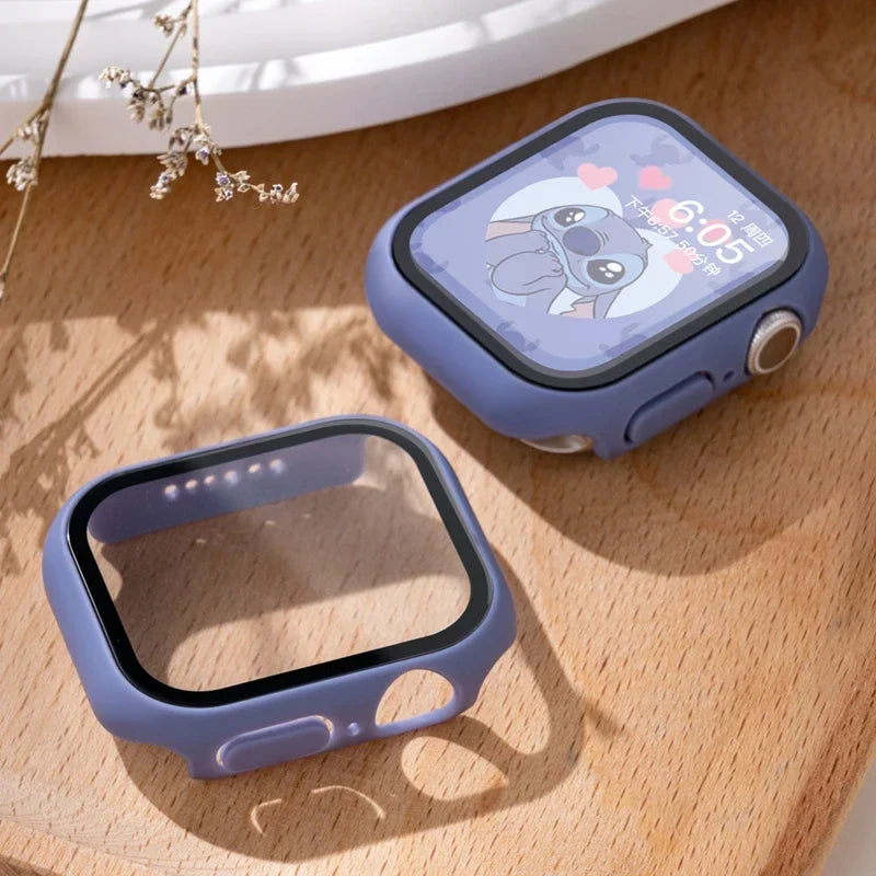 Tempered Glass Apple Watch Case - Full Screen Protector Cover for Series 9, 8, 7, 6, SE 45mm 44mm 41mm 40mm