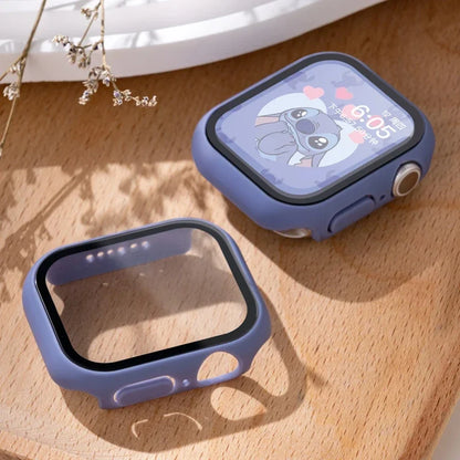 Tempered Glass Apple Watch Case - Full Screen Protector Cover for Series 9, 8, 7, 6, SE 45mm 44mm 41mm 40mm