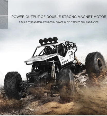 1:12/16 RC Off-Road Truck – 4WD Remote Control Car with Metal Shell & LED Lights for Kids