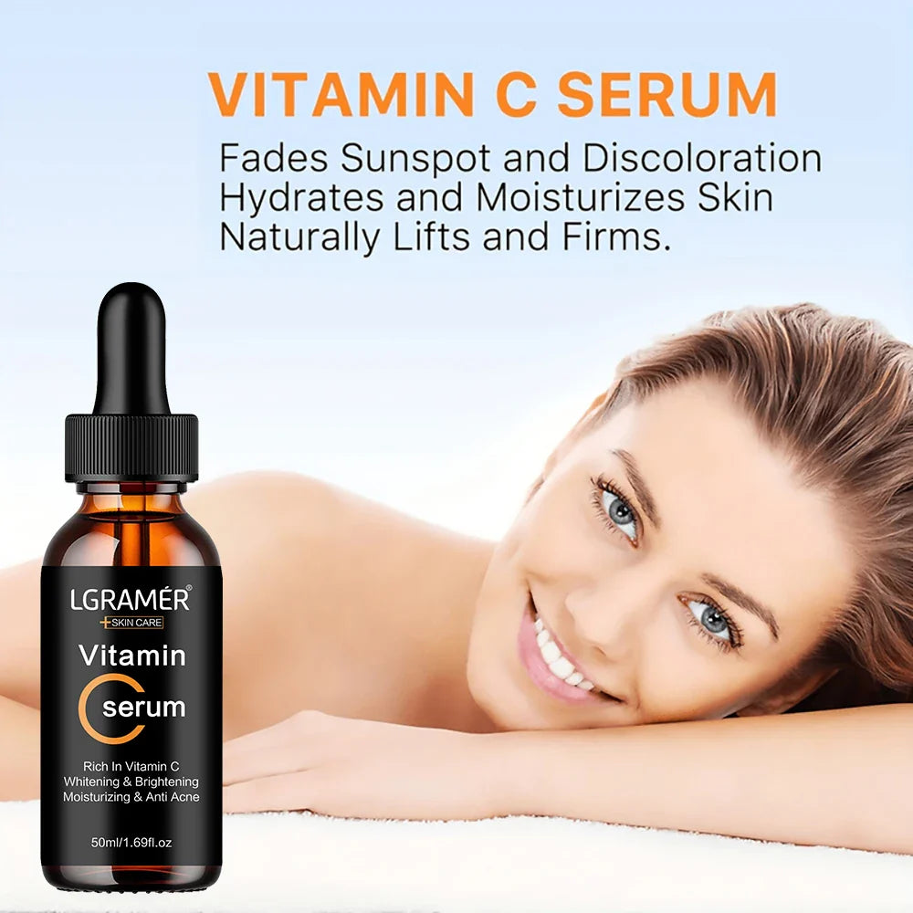 Vitamin C Facial Essence with Hyaluronic Acid – Dark Spot Remover, Moisturizing & Anti-Aging Skin Repair Serum, 50ml