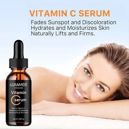 Vitamin C Facial Essence with Hyaluronic Acid – Dark Spot Remover, Moisturizing & Anti-Aging Skin Repair Serum, 50ml