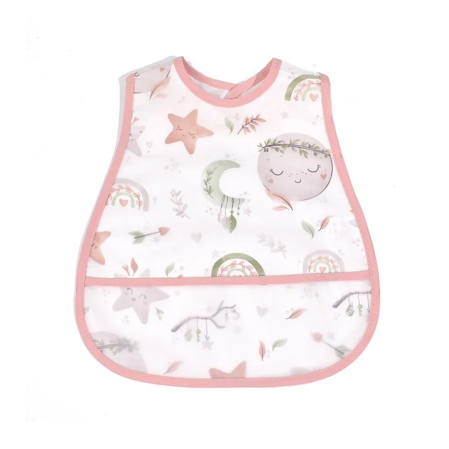 Adjustable Baby Bibs - Waterproof EVA Cotton Cartoon Feeding Bibs with Burp Cloth for Boys & Girls