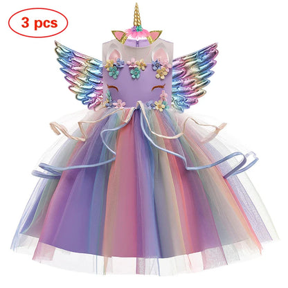 Baby Girls Unicorn Tutu Dress – Pastel Rainbow Princess Birthday & Halloween Costume