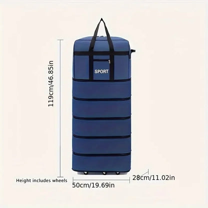 5-Layer Folding Wheeled Travel Bag – Large Capacity Waterproof Durable Luggage for Weekend Trips & Overnight Travel