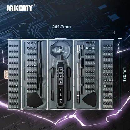 180-in-1 Precision Electric Screwdriver Set — Magnetic Phillips, Torx & Hex Bits with LED Repair Tool Kit Gift for Men