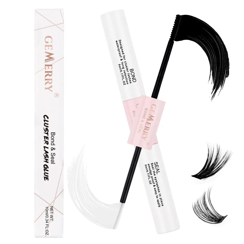 GEMERRY 10ml 2-in-1 Lash Bond & Seal Glue — Waterproof Long-Lasting Adhesive for DIY Cluster Eyelash Extensions